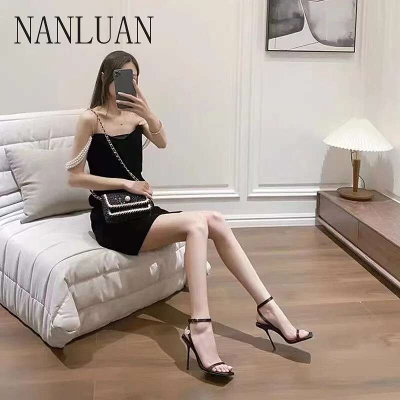 Boutique Sexy High-heeled Sandals New Solid Color High-end Women's Summer Trend Hot-selg Fashion Shoes