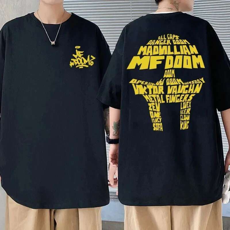 Men s and women double sided printed T shirt fashionable loose top high quality short sleeved clothing