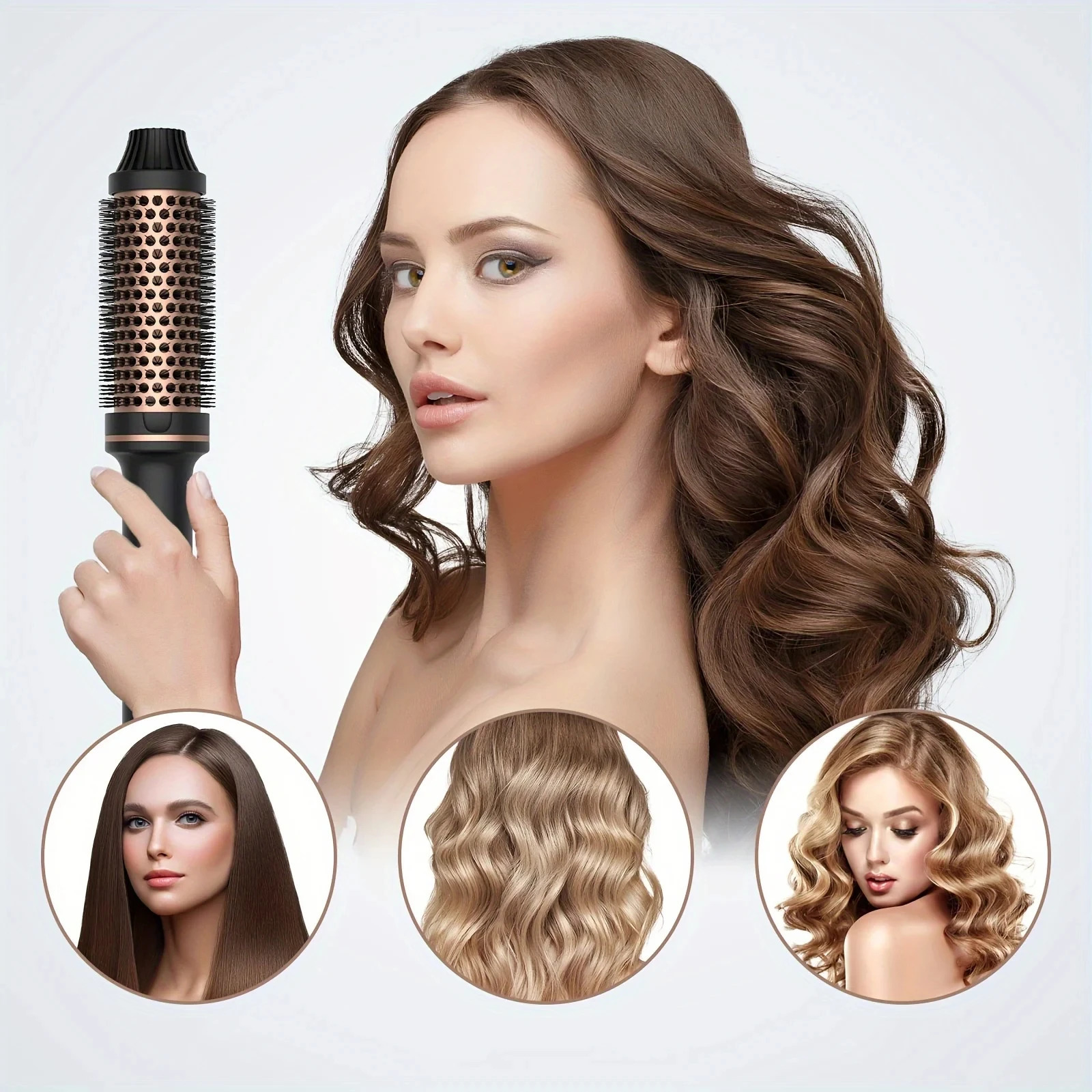 Valentine Gift Hair Curler Straightener Electric Hair Brushes Comb Professional Curling Iron Heated Anti-Scald Thermal Brush 250324