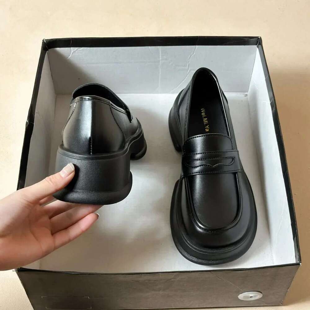 Women Slip-on Mary Jane Loafers New Lolita Girls Students Autumn JK Uniform Platform Cosplay High Heels Single Shoes
