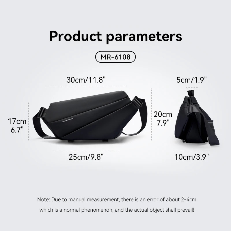 MarkRyden Voyager Multi functional large capacity leather cross body bag umbrella mens messenger shoulder black 250326