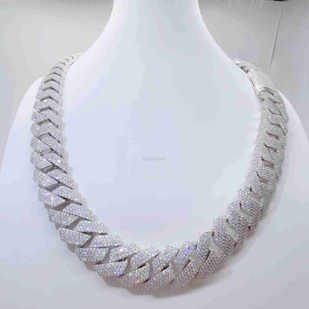 pendant cuban k moissanite chain Necklaces Iced Out Pass Dia Tester Sterg Sier Necklace Vvs Moissanite necklace chains for men