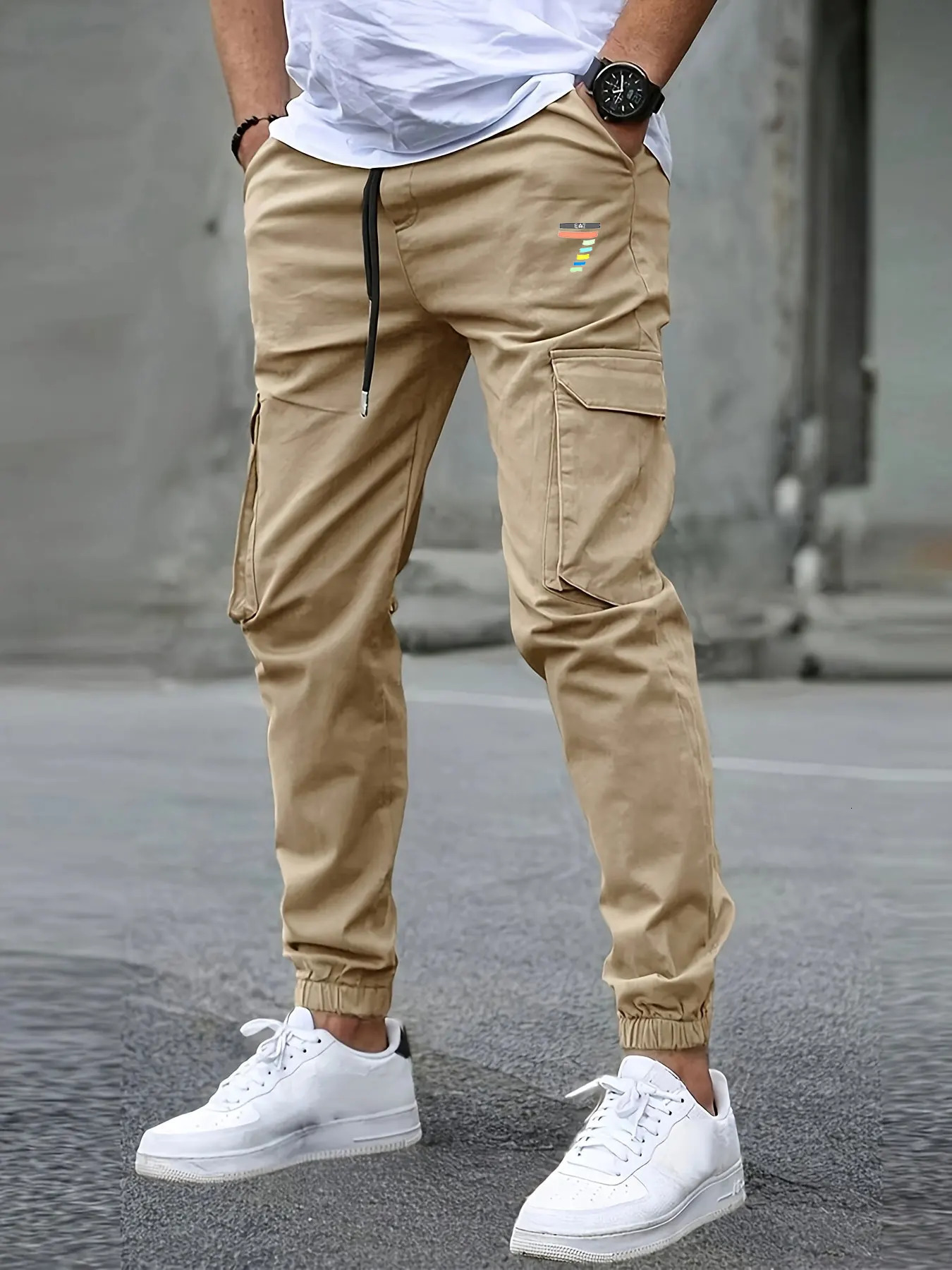 2055 mens casual jogging pants loose fit suitable for cargo drag and drop sports hiking outdoor diagonal w250327