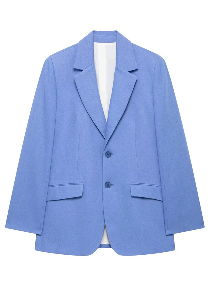 Pair the RARA womens lapel button jacket with matching Trouser set to create a fashionable and professional style 250326