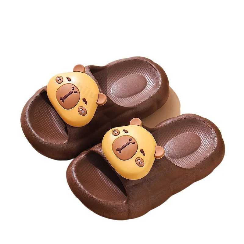 Slipper Capybara Sliding Block Childrens Home Bathroom Sandals 2025 Summer Anti slip Platform Childrens Sliding Block Cartoon Sliding Block Outdoor Be