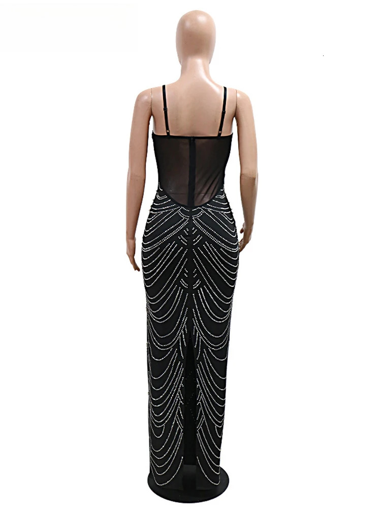 New Sparkly Crystal Rhie Pearl Celebrities Gown Brown Dress Woman Strap Evening Party Birthday Prom Wedding Vestido