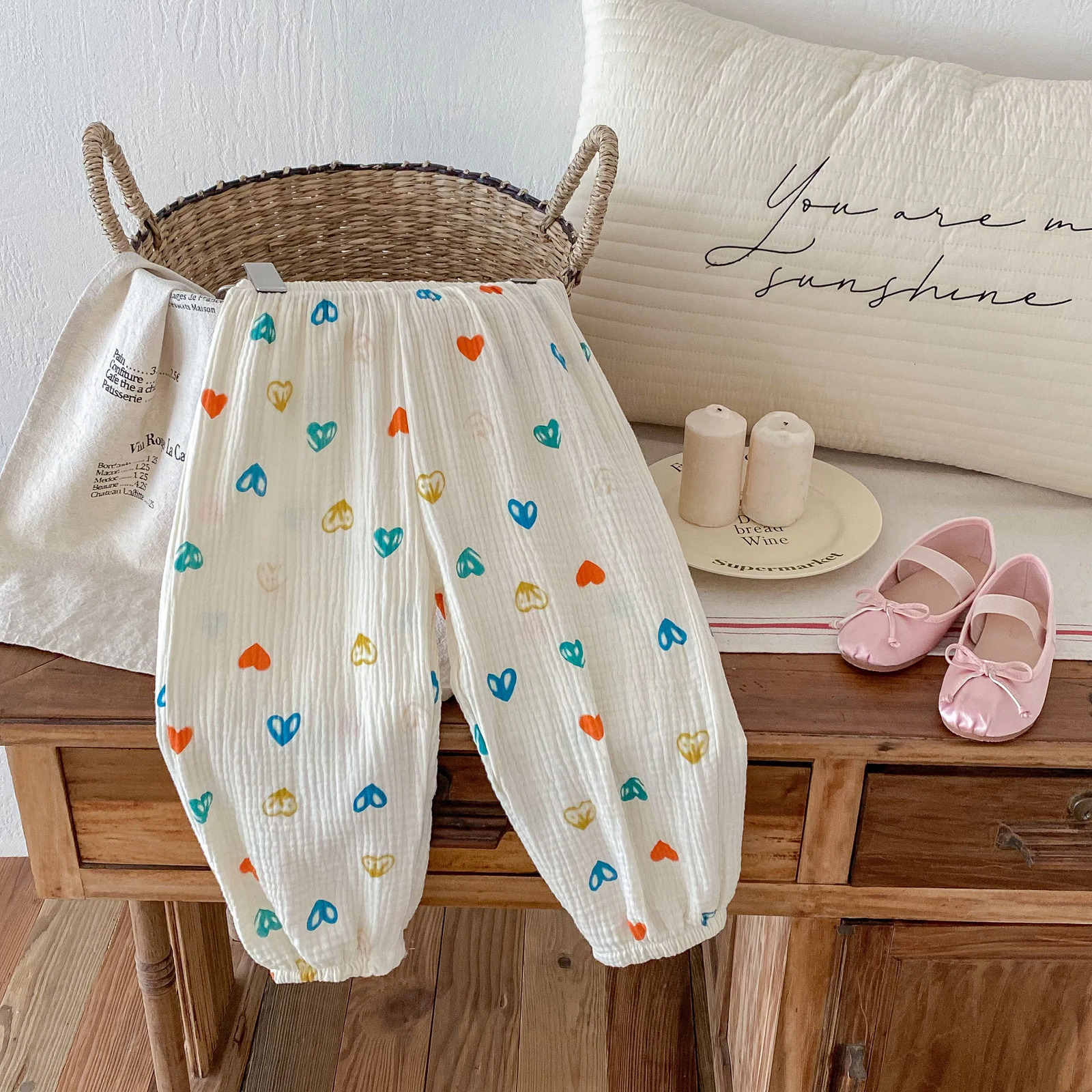 Baby cotton pants toddler boy casual harem spring and summer cute soft clothes 250325
