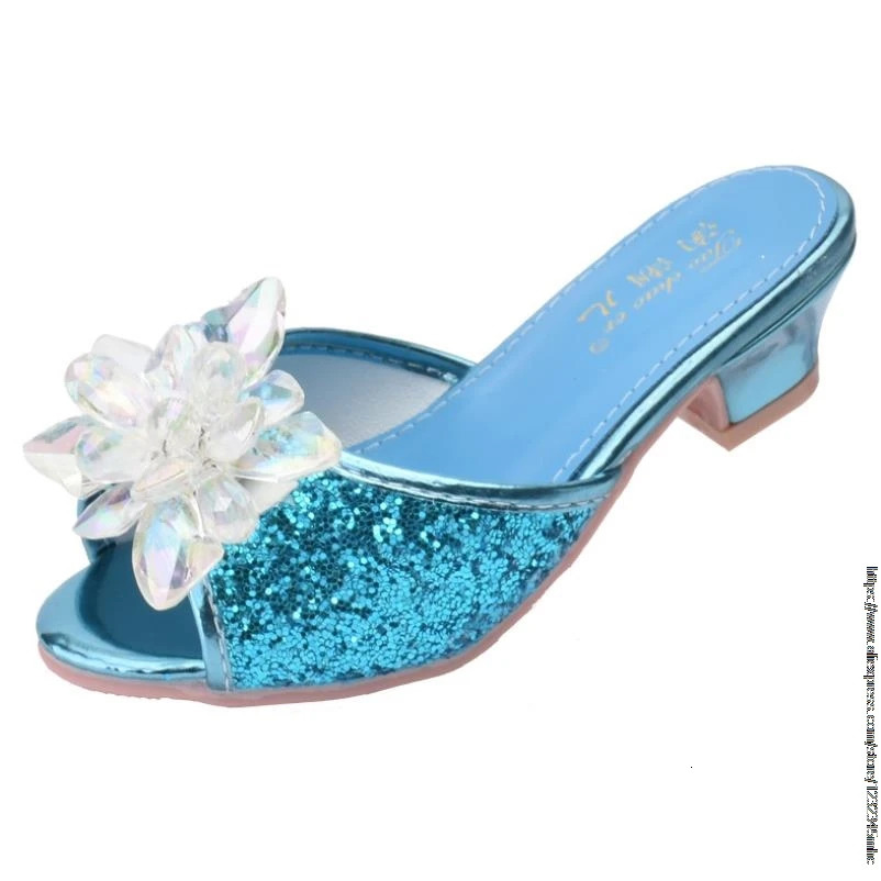 Shoes For Girls Cartoon Leather Children Shoes Frozen Princess Kids Shoes Girl Slippers Dress Snow Queen Sandal 250326