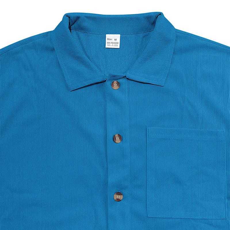 2024 European and American mens new casual comfortable button down collar shirt short sleeved shortsXJ250326