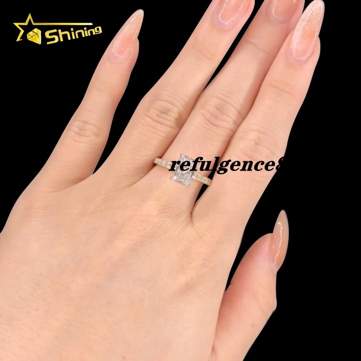 Wedding Jewelry Engagement Ring 10K 14K Soild Gold VVS D Color IGI Certificated 1.7CT Radiant Cut CVD Lab Diamond Ring