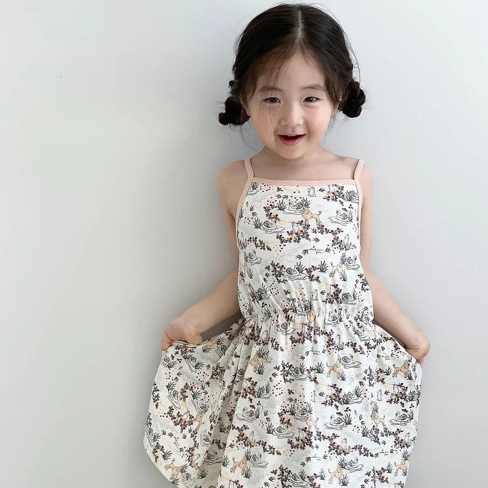 Children Clothes Suit Summer KS Girls Heart Print T-shirt Shorts Kids Dresses Baby Sling Tops T Rompers Casual Outfit Sets 250326