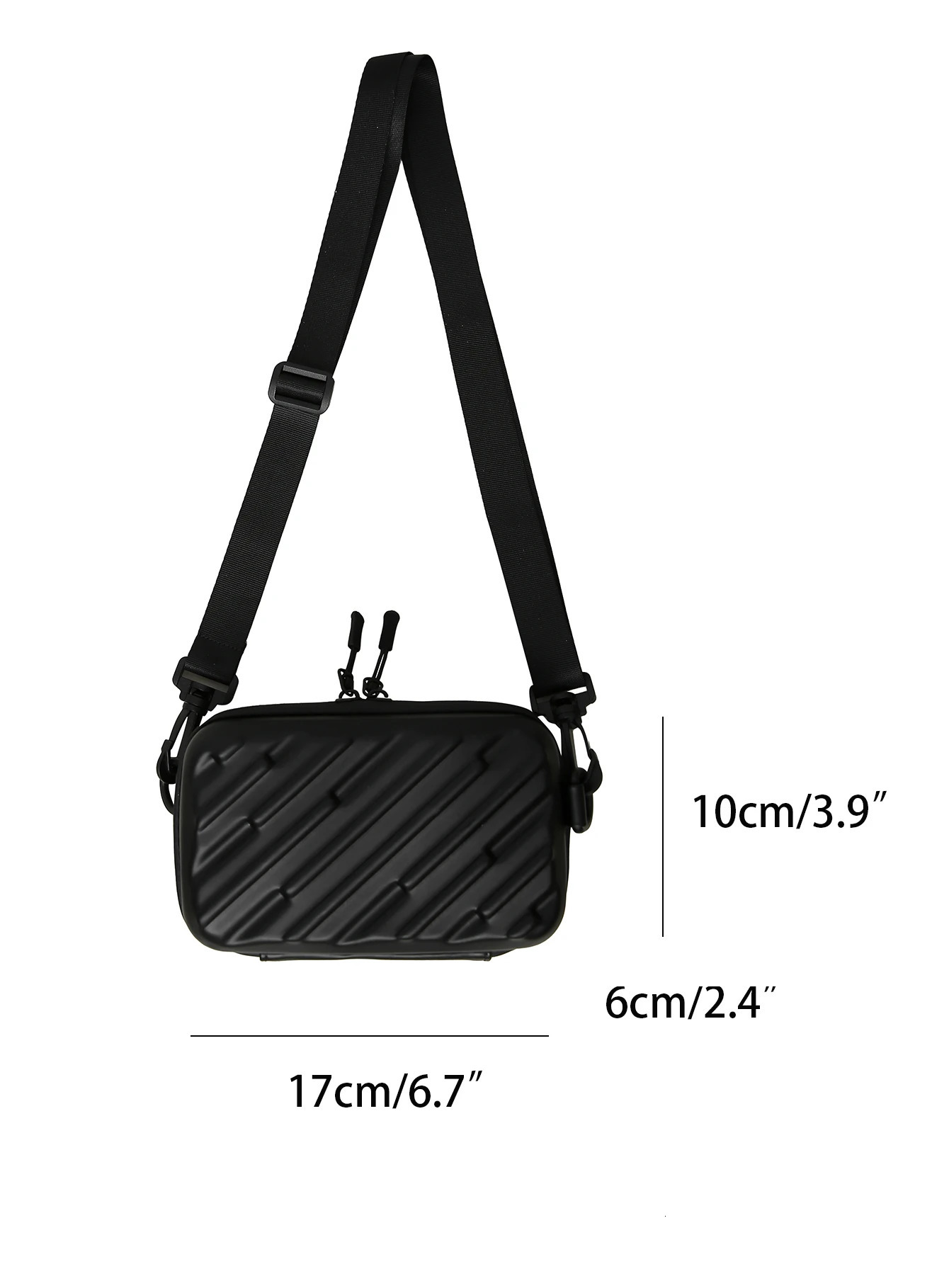 Mens simple and lightweight luggage fashionable meteor shower diagonal shoulder bag black pressed shell mens cross body 250326