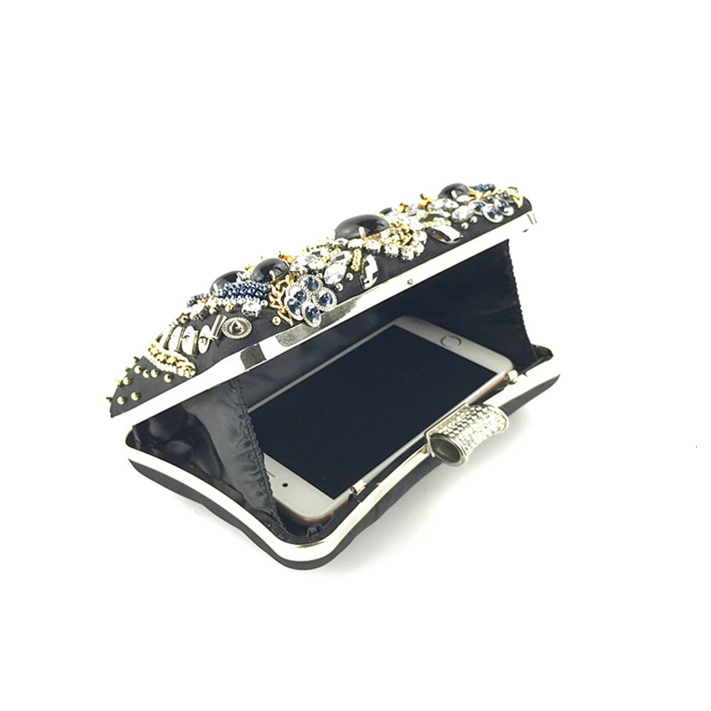 Handmade bead embroidery diamond y dinner bag fashionable retro crystal clutch night handbag Sac Tendance n 250326