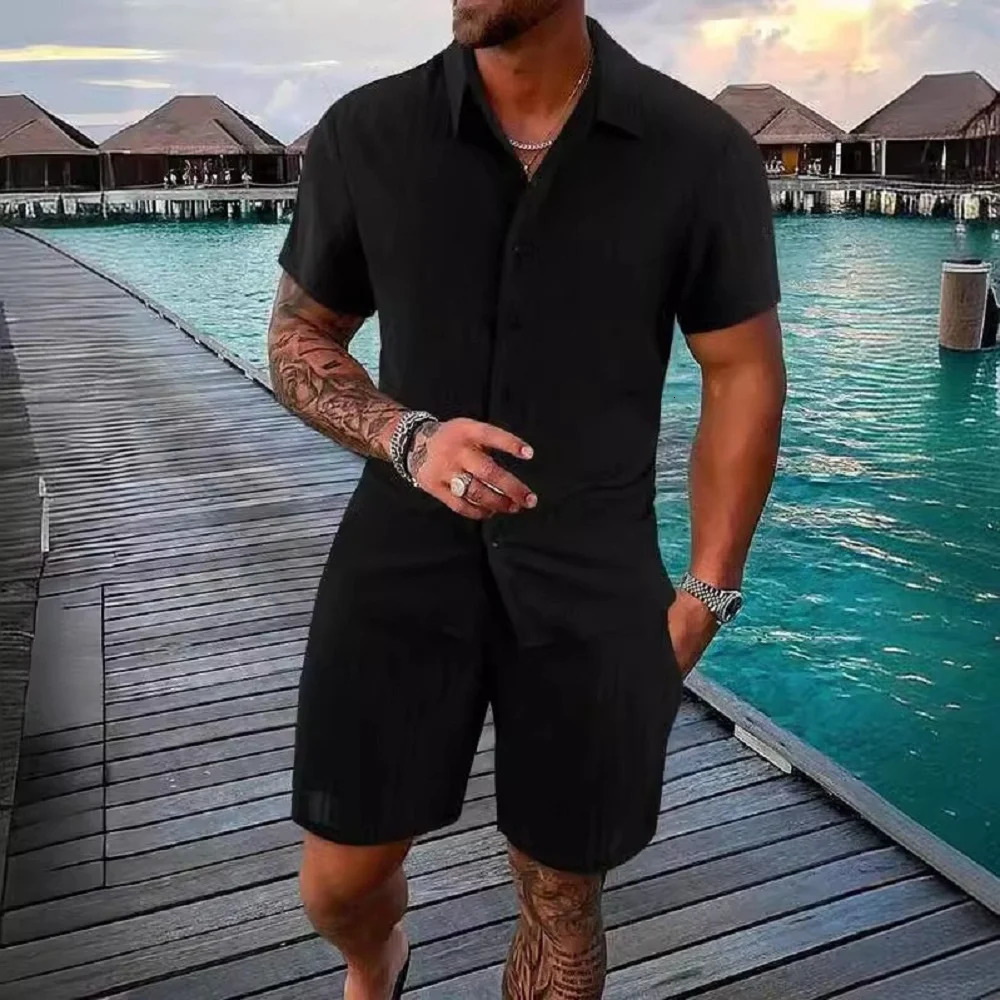 Summer Mens Striped Polo Casual Loose Breathable Sweatshirt Absorbed Short Sleeve Sportswear 250327