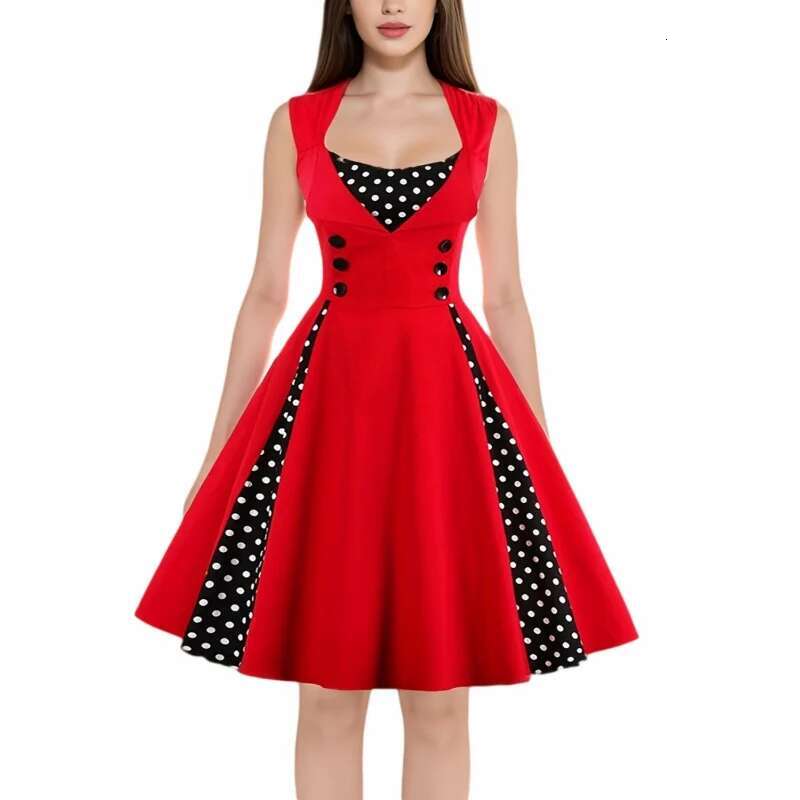 Dongdumaoyi Mode Patchwork Volledige Rok Retro Damesjurk Sexy En Verfijnd