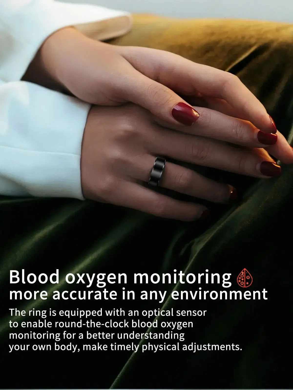 Smart Ring For Men Women Health Monitoring Blood Pressure Oxygen IP68 Waterproof Multi Sports Modes On Standby Smart Ring 250322