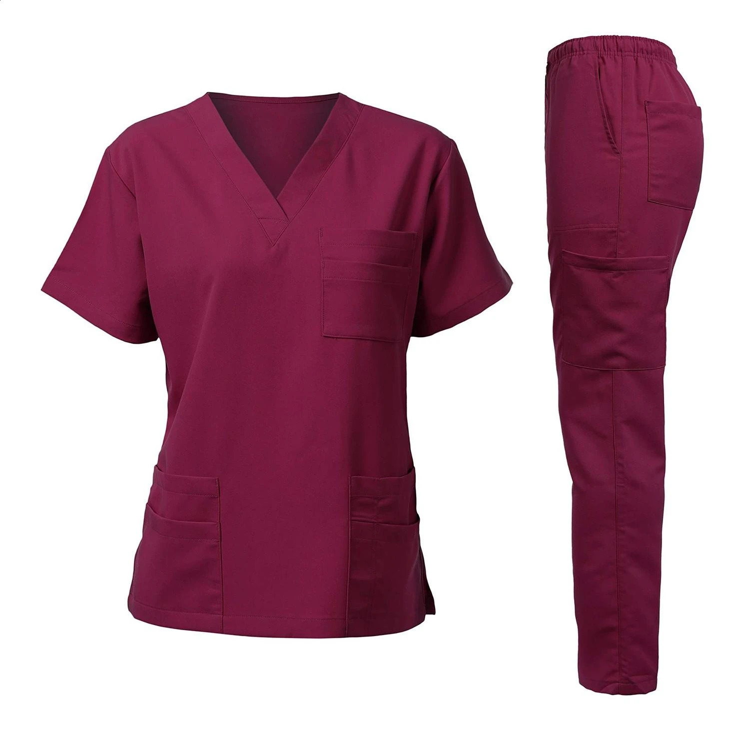 Wrinkle resistant washable soft fabric care washer hospital uniform top female jogging set nurse 250326