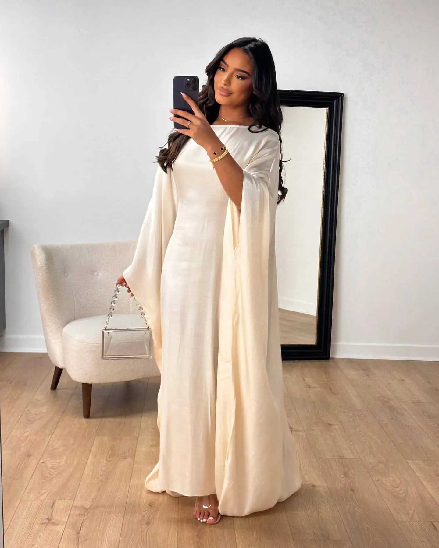 Marocain Kaftan Women Batwing Slve Modest Dress Dubai Turkey Abaya Eid Mubarak Djellaba Islam Jalabiya Prayer Garemnt Ramadan X250514
