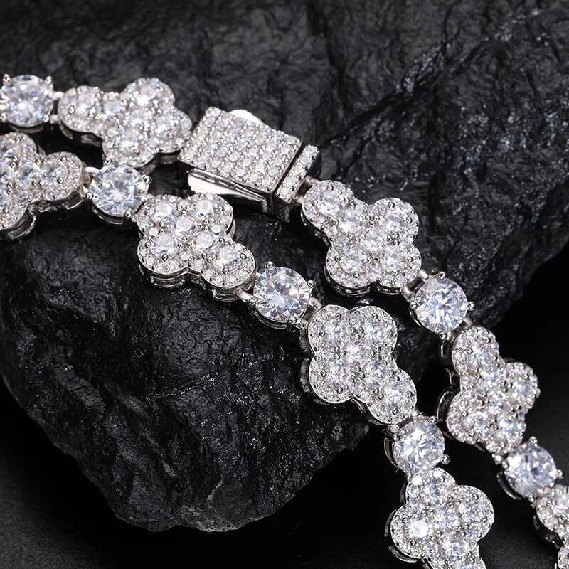 10mm Cross vvs1 Moissanite Tennis Chain 925 Silver For Women Chain Link Necklace Unisex Fine Jewelry