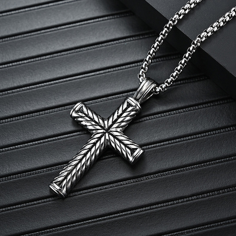 Personalized Cross Titanium Steel Necklace Men's Stainless Steel Pendant
