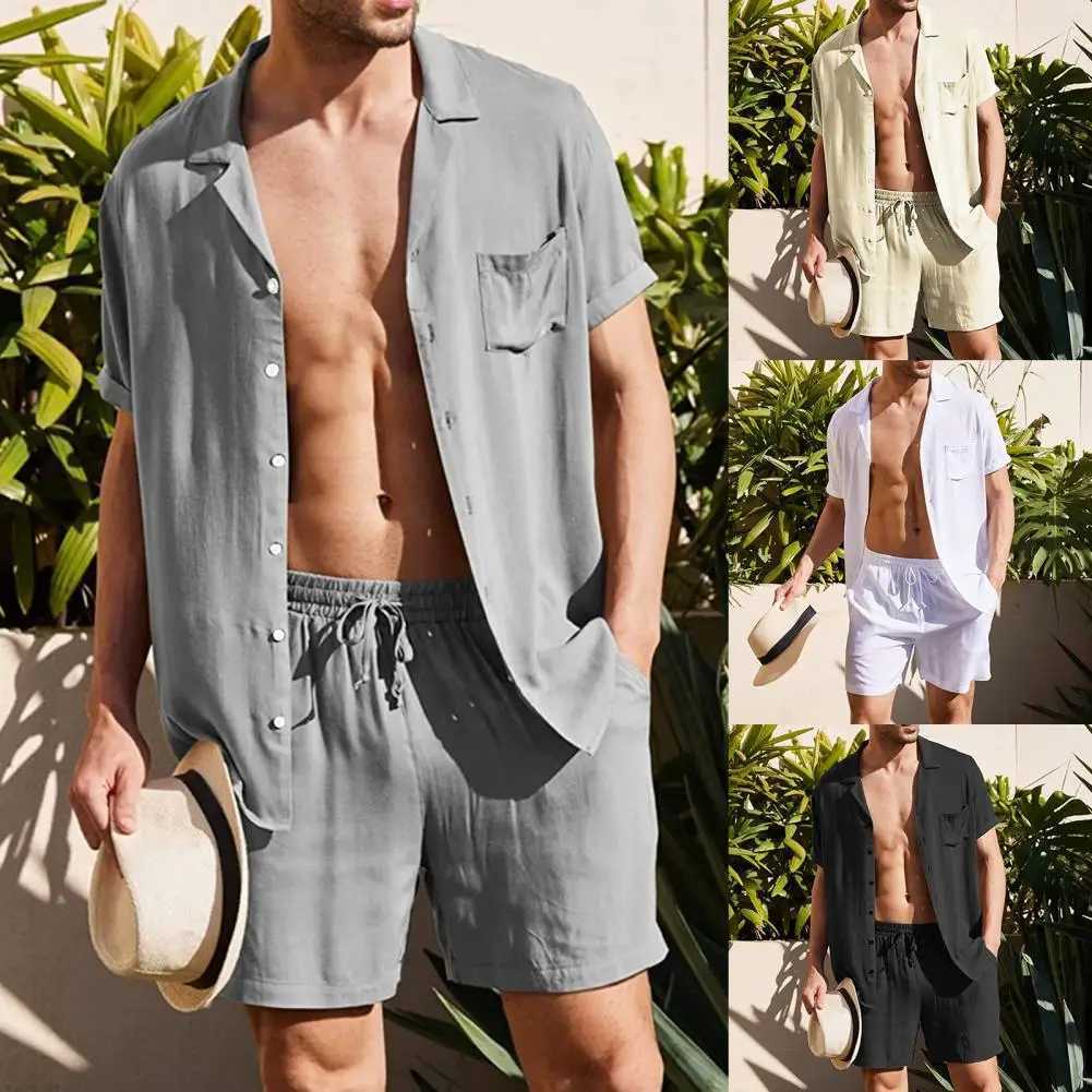 2 pieces/set of fashionable and durable summer shorts set deep Crotch summer shorts set casual mens wear setXJ250326