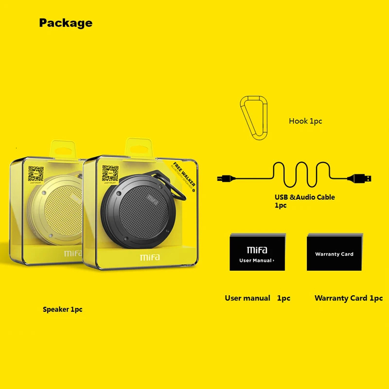 MIFA 0 outdoor wireless Bluetooth stereo portable ser with builtin microphone shockproof IPX6 bass waterproof 250320