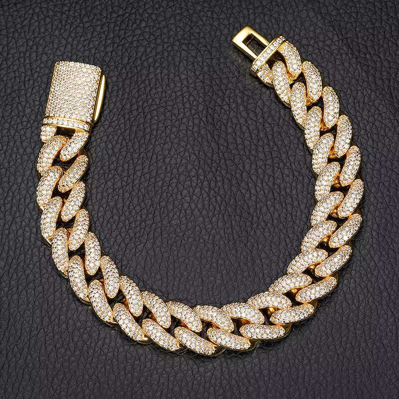 Mens Exclusive Cuban Chain Necklace 18K Gold Plated - Copper Zircon Custom Jewelry Gift