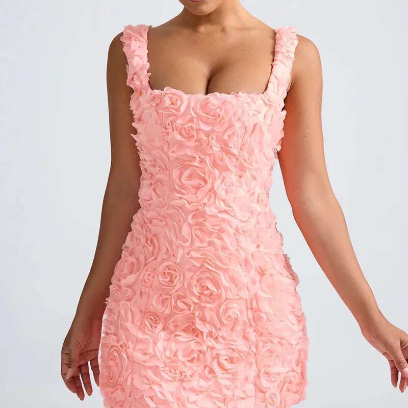 Dongdumaoyi Zomer Nieuwe Collectie Sexy Vierkante Hals Bloemen Slim Fit Mode Mouwloze Tie Strap Hemdje Jurk