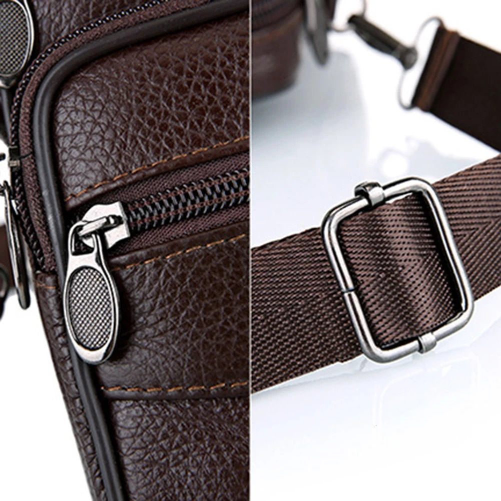 Multi functional mens messenger bag cowhide leather shoulder fashionable simple portable multi pocket casual outdoor sports 250326