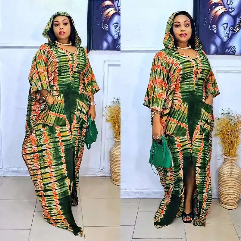 Dongdumaoyi Plus Size Afrikaanse En Midden Oosten Etnische Stijl Retro Kaftan Voor Dames Met Print Uitlopende Jurk Capuchon