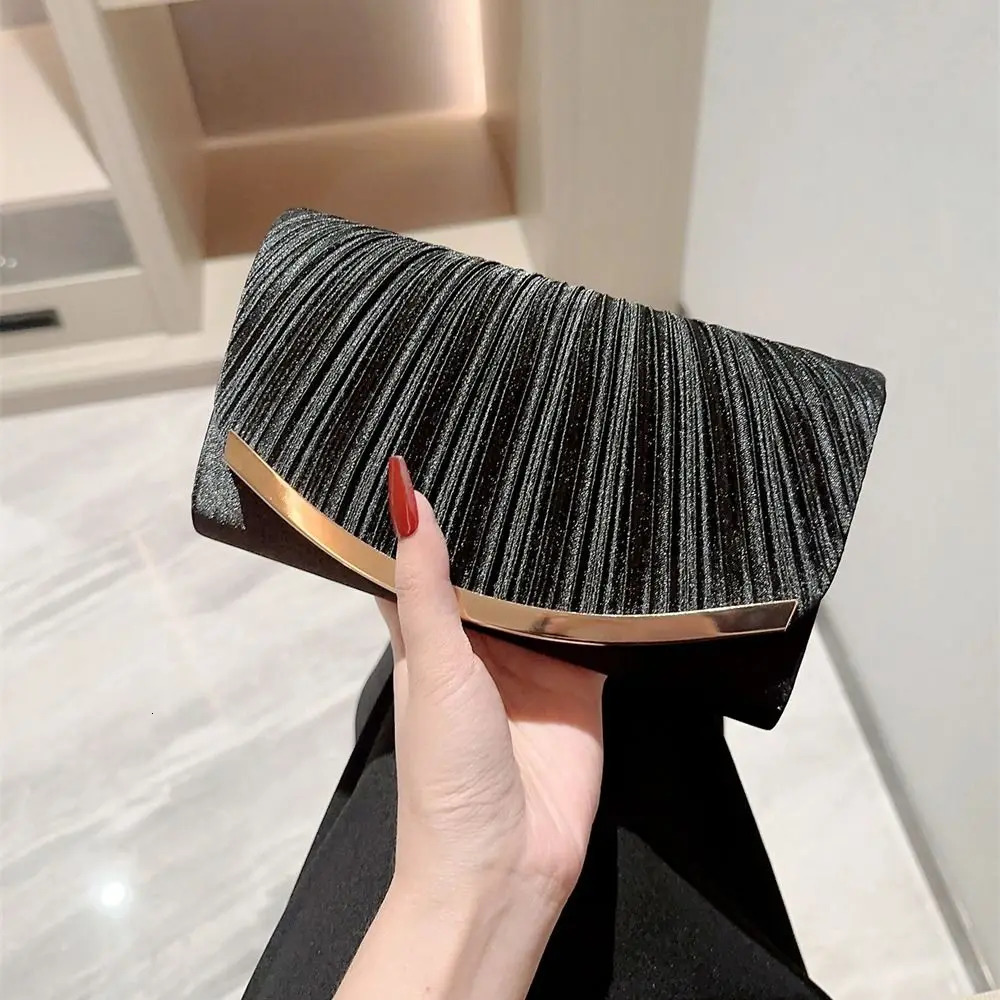 Fashionable womens y sequin clutch evening bag flash banquet handbag chain shoulder wedding party wallet 250326