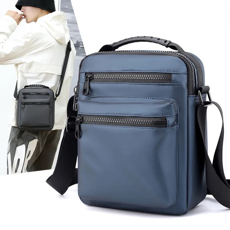Mens Classic Messenger Bag Multi functional Shoulder Strap Sling Nylon Business Cross Flap Simple Handbag 250326