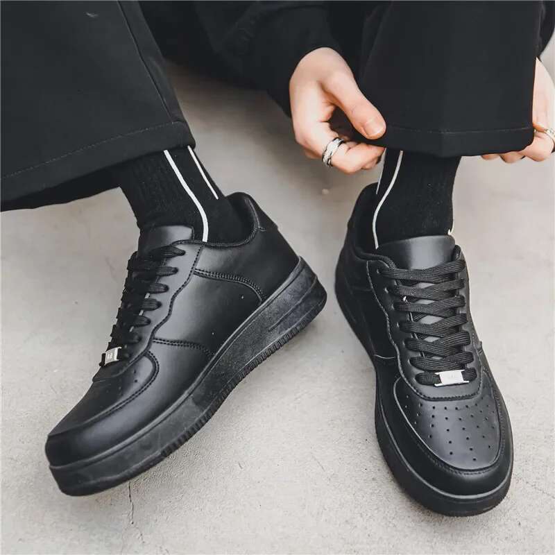 Autumn Sneakers Black Breathable Sport Trendy Kitchen Casual Rubber Outsole Winter Season Men's Shoes