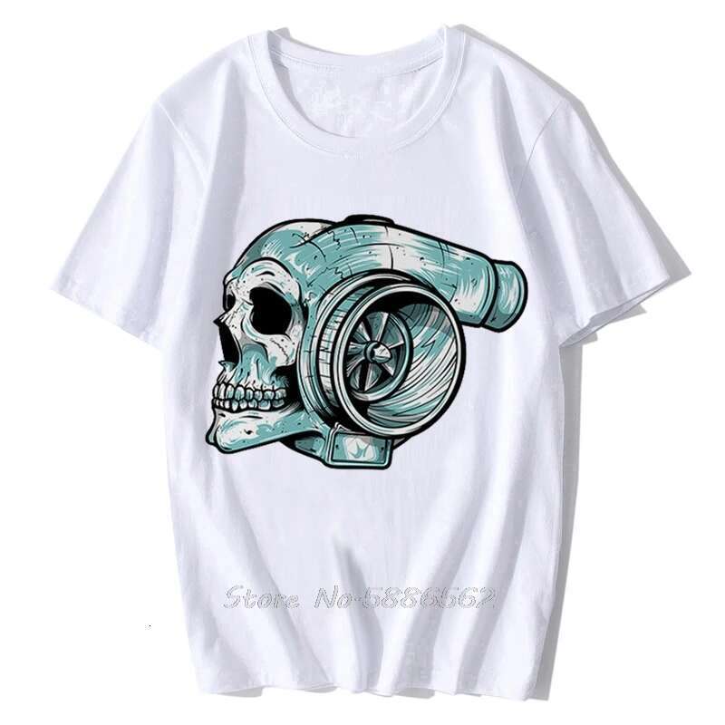 Turbo Boost men s short sleeved T shirt streetwear trendy punk white humorous summer