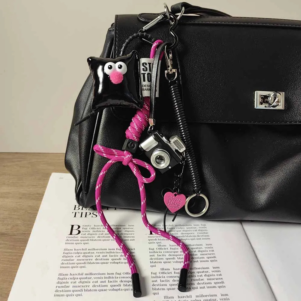 Ins keychain DIY handmade baby pendant Camera woven rope multi-element decoration Romantic Gift250325