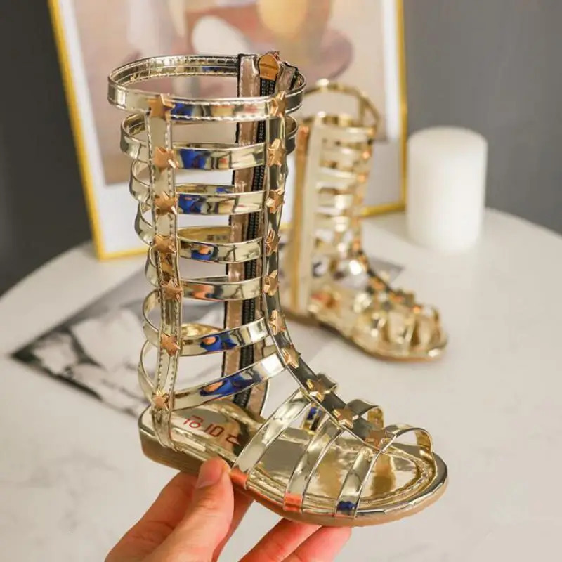 Summer Child Sandals Roman Boots High-top Girls Sandals Kids Gladiator Sandals Toddler Girls Shoes 250326