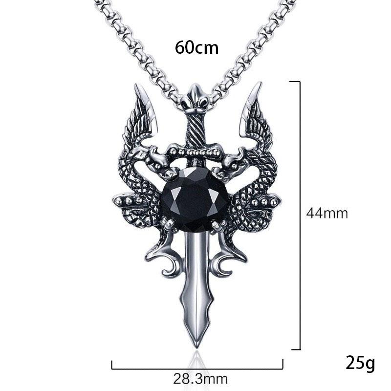 Trendy and personalized design double dragon cross necklace