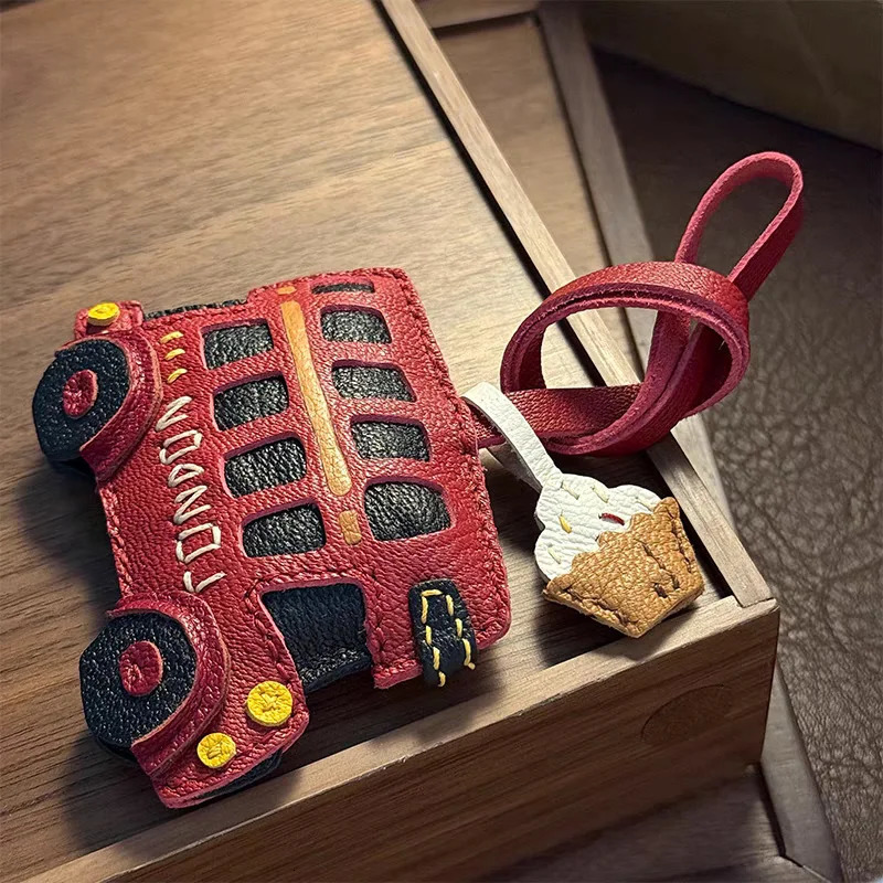 Genuine Leather Handmade Pendant Bag Accessories Cute Car Hangings Keychain Bag Charms Cute Animal Bag Decorations250325