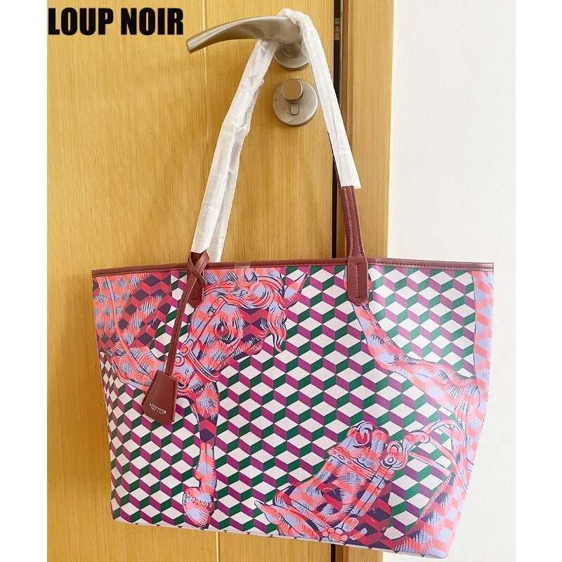 Original LOUP NOIR Brand New Womens Tote Bag Large Capacity Female Handbags Shoulder Women Bags High Quality Casual Totes