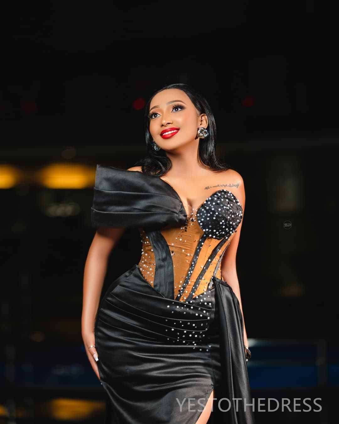 2025 Black Aso Ebi Prom Dress Mermaid Prom Dresses Formal Gowns Illusion Sheer Neck Side Split Beaded Lace Birthday Second Reception Gowns For African