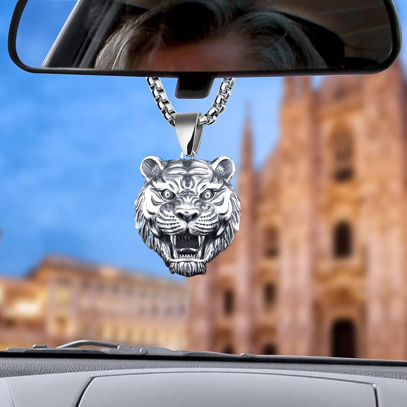 60cm Hip hop style tiger pendant necklace China-Chic Chinese zodiac tiger head design