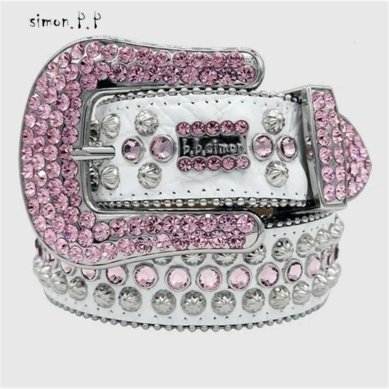 Belt Bb Simon Belts for Men Women Shiny Diamond Belt The Trojan Red Jet AB Cintura Uomo 250312