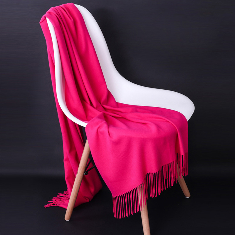 K252 Scarf women autumn and winter Chinese red imitation cashmere wool bright red warm shawl dual-purpose versatile men's neck scarf