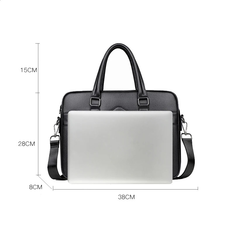 Solid color PU leather mens briefcase shoulder bag lawyer file bag handbag bolsos para hombre notebook bag sac a main 250326