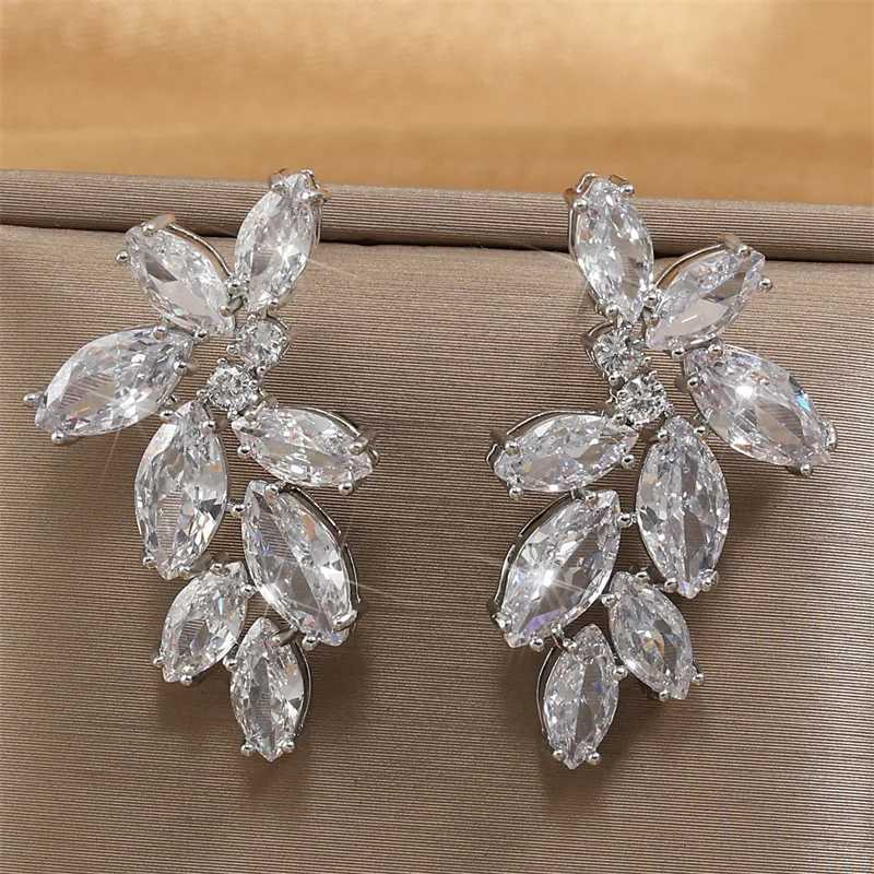ZAKOL Luxury Marquis Zircon Bridal Earrings Suitable for Women White Shining Crystal Elegant Wedding Party JewelryXJ250327