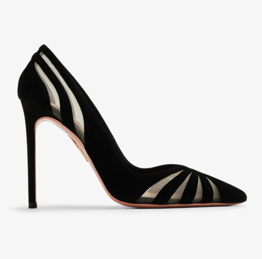 Dress Woman pump high heels designer sandal The Spy Pump suede and mesh pumps pointed-Toe slip-on birdes shoes black and white Leather