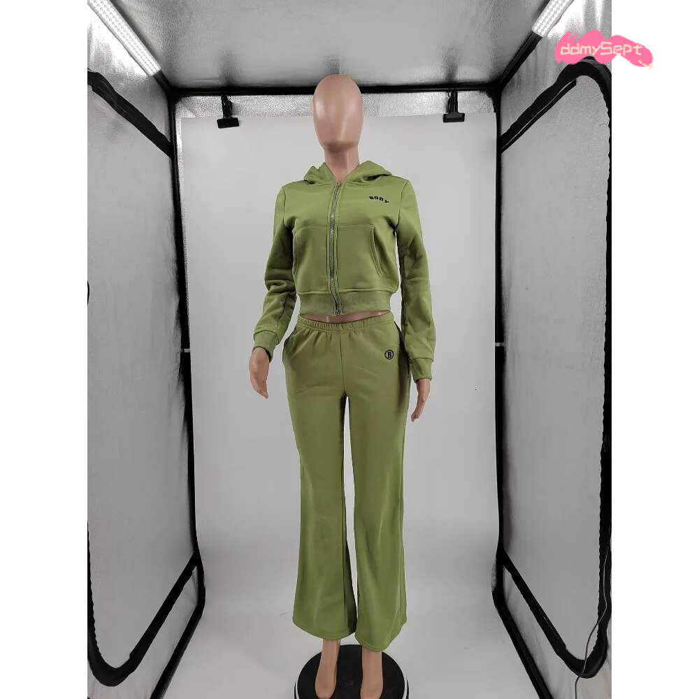 2025 Fashionable Embroidered Women's Thickened Sweatshirt Suit Casual Style Autumn/Winter Collection Chinese Mainland Origin ddmySept