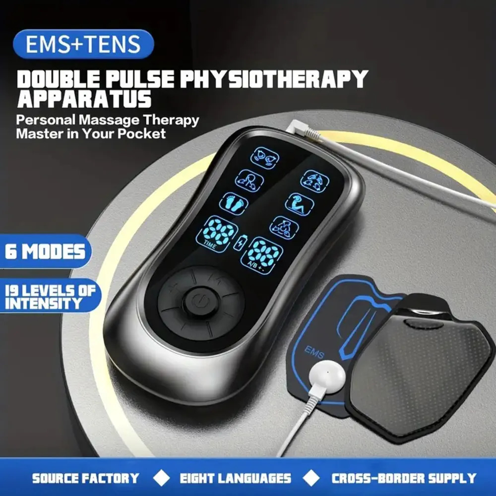 EMS Eletric Professional Muscle Stimulation Physio Tens Unit Machines Pulse Impulse Mini Full Body Massager 6 Modes 250321