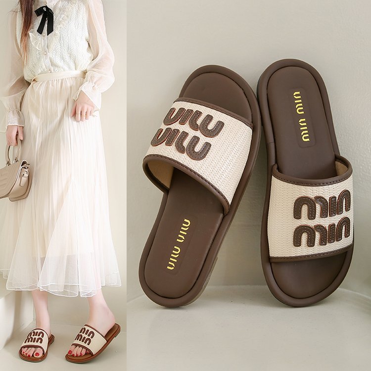 Free shipping designer shoes women casual slippers khaki brown nonslip comfortable breathable outdoor sandals