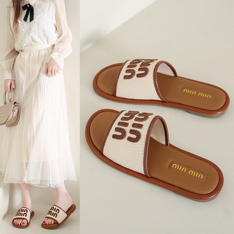 Free shipping designer shoes women casual slippers khaki brown nonslip comfortable breathable outdoor sandals